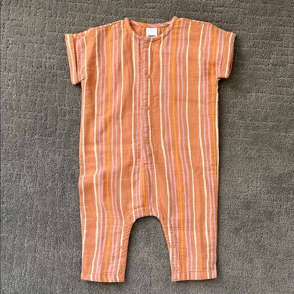 Cozy Striped Orange Kids Bodysuit